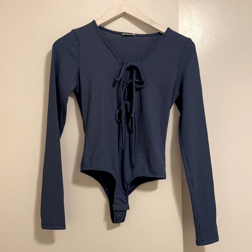 Free People Blue Bodysuit